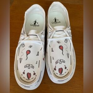 Corkys White Canvas Shoes with colorful print